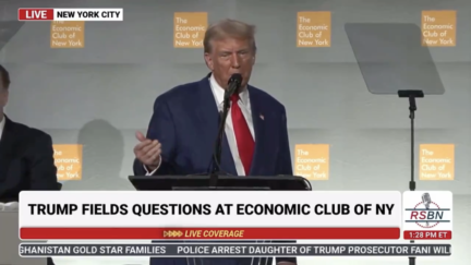 Donald Trump speaks at the Economic Club of New York